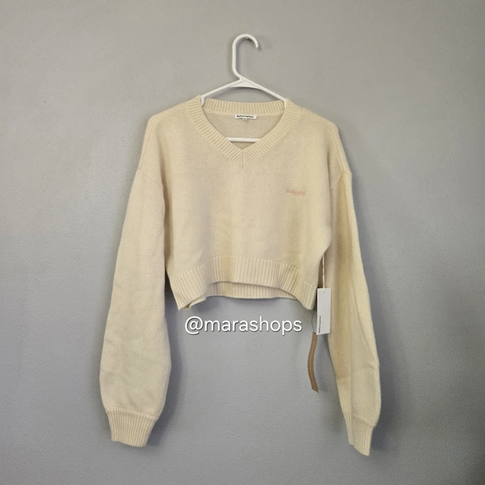 Reformation Harley Cashmere Embroidered Sweater